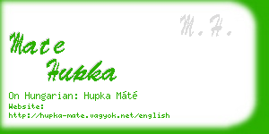 mate hupka business card