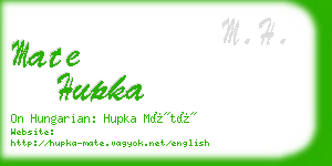 mate hupka business card